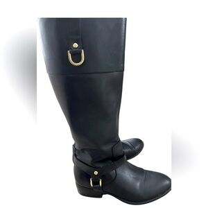 Ralph Lauren Black Leather Classic Mesa Riding Boots